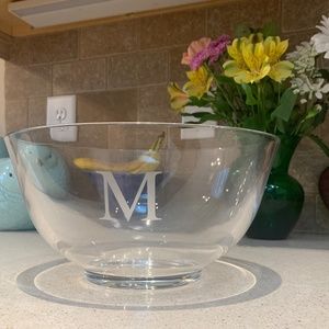 Tiffany & Co 9 inch round bowl, engraved with letter M